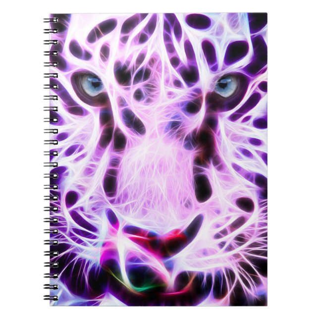 Caderno Espiral Fractal Tiger Closeup (Frente)