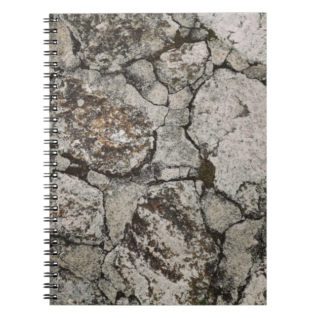 Caderno Espiral Fragmento de pedra negra e cinza (Frente)