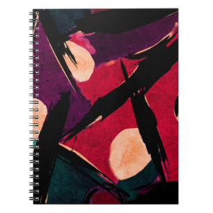 Caderno Espiral fragmento de pintura moderna abstrato acrílico. Co