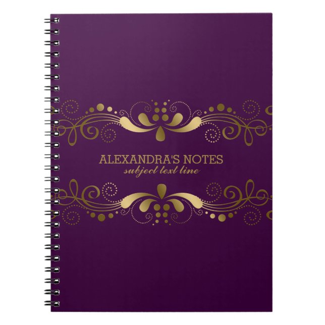 Caderno Espiral Frame Floral de Lace Floral de Tons Dourados e Ele (Frente)