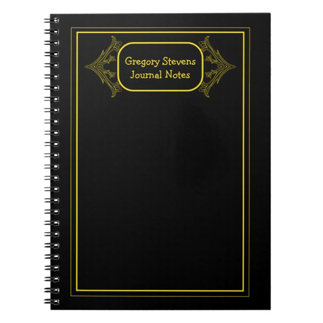 Caderno Espiral Frame Ornamental Dourado (Frente)