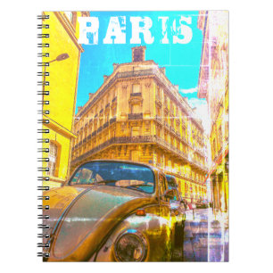 Caderno Espiral France Architecture French Street Old Car Paris
