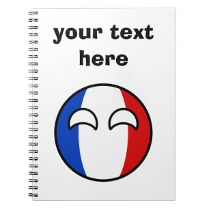 Caderno Espiral France Geeky de tensão engraçado Countryball