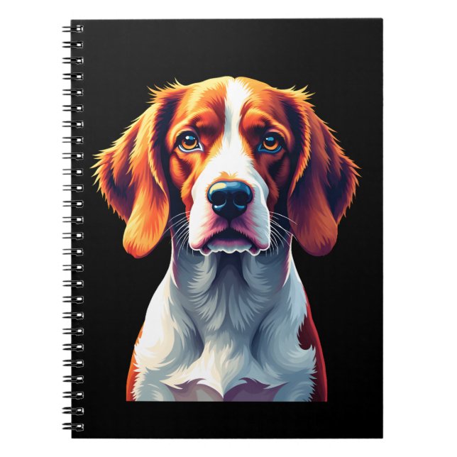 Caderno Espiral Francês Brittany Spaniel Mãe Pai Cachorro Face Pop (Frente)