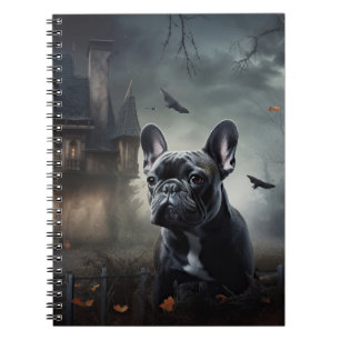 Caderno Espiral Francês Bulldog Halloween Scary
