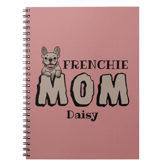 Caderno Espiral Francês Mãe Francês Bulldog Francês Nome Personali (Frente)
