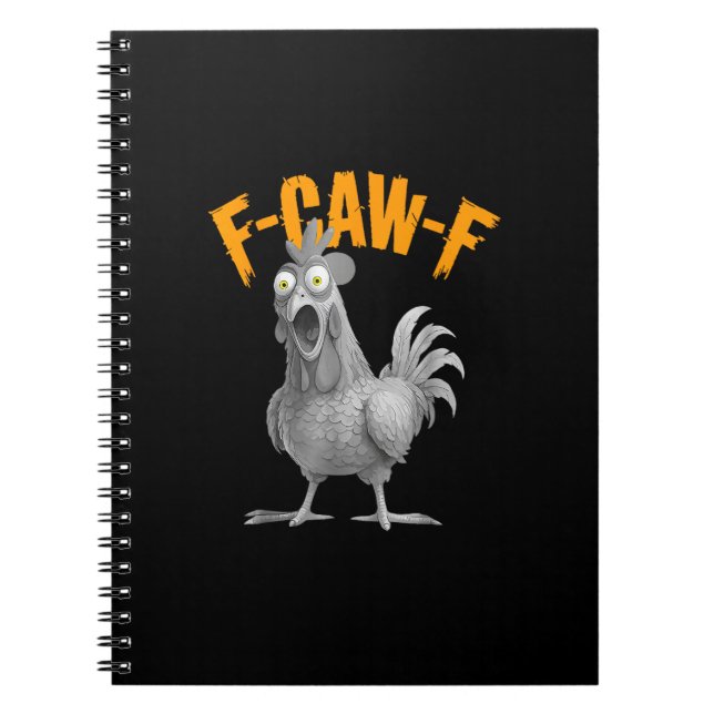 Caderno Espiral Frango F-Caw-F Engraçado Frango F-Caw-F Retro Clás (Frente)