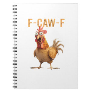 Caderno Espiral Frango Gritando Divertido F Caw F Humor