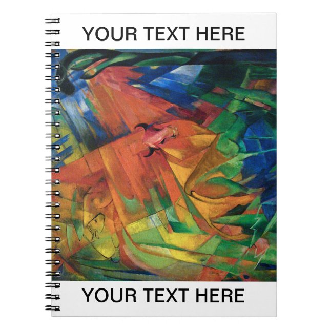 Caderno Espiral Franz Marc Animais em uma Paisagem Personalizada (Frente)