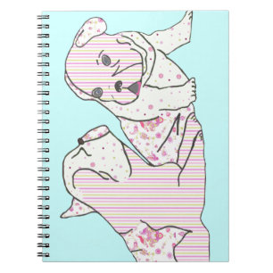 Caderno Espiral Französische Bulldoggen Notizbuch