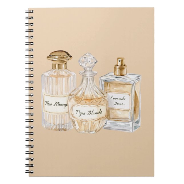 Caderno Espiral Frascos de Perfumes Franceses (Frente)