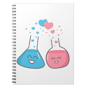 Caderno Espiral Frascos fofos apaixonados, temos química