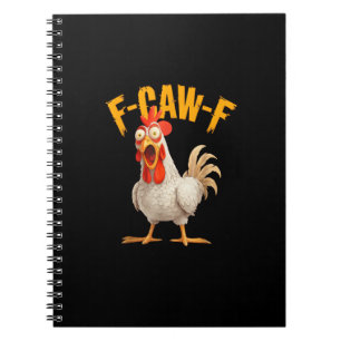 Caderno Espiral Frase de efeito galinha F-Awk-F galo F-Caw-F engra