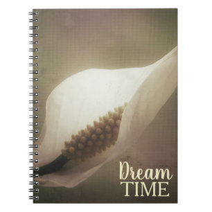 Caderno Espiral Frase do Tempo do Sonho Floral da Peace Lily