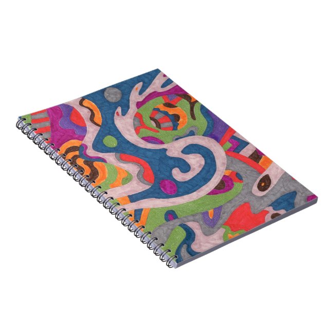 Caderno Espiral "Fred the Cosmic Worm" Abstrato Art (Lado Direito)