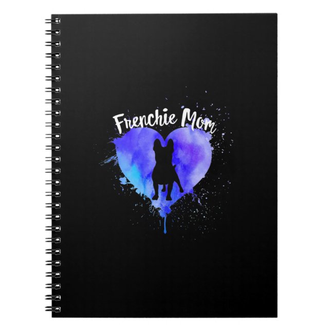 Caderno Espiral Frenchie Mãe Cachorro Francês Cachorro Mamãe Engra (Frente)