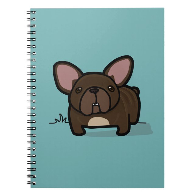 Caderno Espiral Frenchie rajado (Frente)