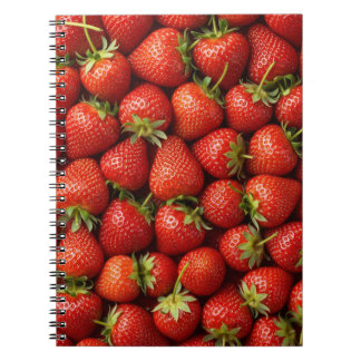 Caderno Espiral Fresh Strawberry Fields Repeating Pattern