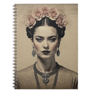 Caderno Espiral Frida Kahlo-inspirou Vintage