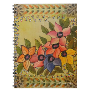 Caderno Espiral Frida Kahlo pintou Flores