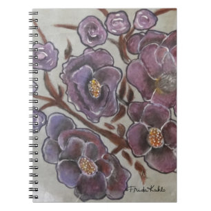 Caderno Espiral Frida Kahlo pintou flores