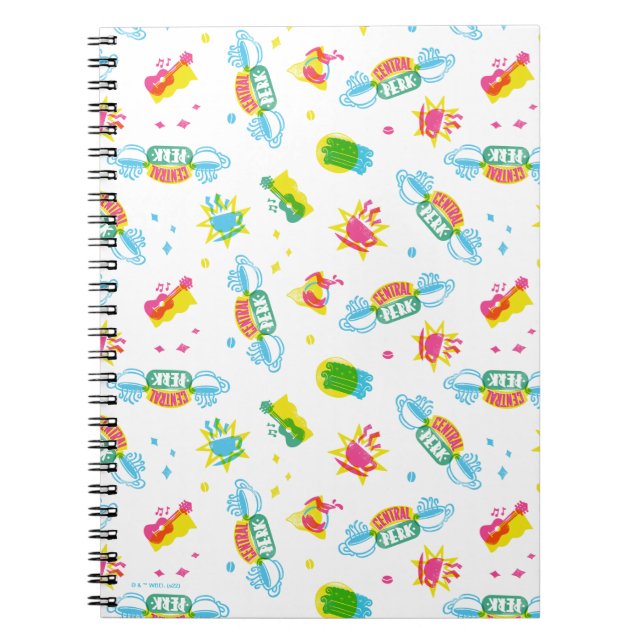 Caderno Espiral FRIENDS™ | Padrão Neon Central Perk (Frente)