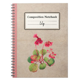 Caderno Espiral Fringing Galax Flor Personalizado Composição