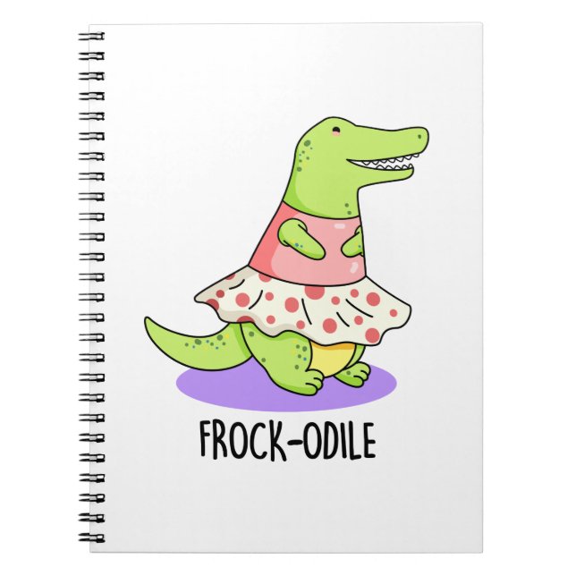 Caderno Espiral Frock-odile Piada de Crocodilo Engraçado  (Frente)