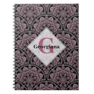 Caderno Espiral Fronteira Floral Rosa Dusky 20s Personalizada Mand