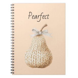 Caderno Espiral Fruita Pêra Perfeita Bege Rosa Pêssego Aconchegant