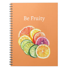 Caderno Espiral Fruta cítrica laranja seja frutada