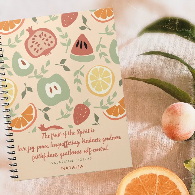 Caderno Espiral Fruta da Escritura Espírito (Criador carregado)