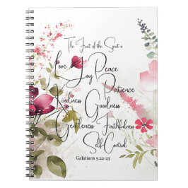 Caderno Espiral Fruta da floral rosa espirituosa