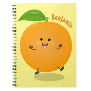 Caderno Espiral Fruta de citrinos de laranja-dança