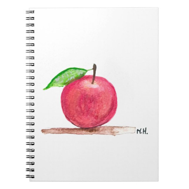 Caderno Espiral Fruta de maçã vermelha (Frente)