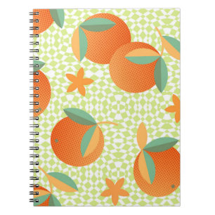 Caderno Espiral Fruta Exótica Laranja: Vintage Tropical.