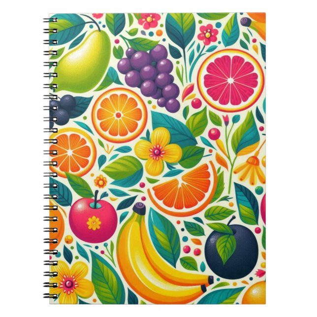 Caderno Espiral Frutas coloridas (Frente)