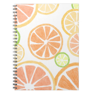 Caderno Espiral Frutas de citrinos frescos Limão de laranja Limão 