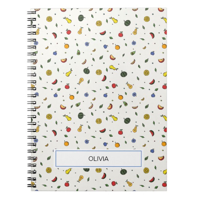 Caderno Espiral Frutas Tropicais Personalizadas (Frente)