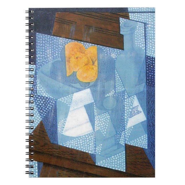 Caderno Espiral Fruteira por Juan Gris, Natureza-morta Cubista Vin (Frente)