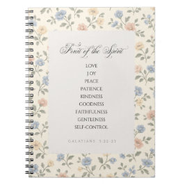 Caderno Espiral Fruto do Espírito Gálatas 5:22–23 Versículo da Bíb