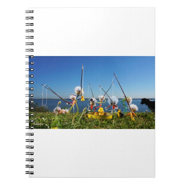 Caderno Espiral Fubby's actief met het hengelspel. (Frente)
