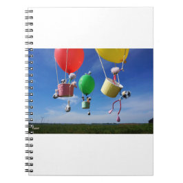 Caderno Espiral Fubby's in luchtballonnen die op avontuur gaan.