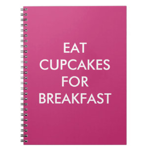 Caderno Espiral Fuchsia COME CUPCAKES PARA O Notebook BREAKFAST