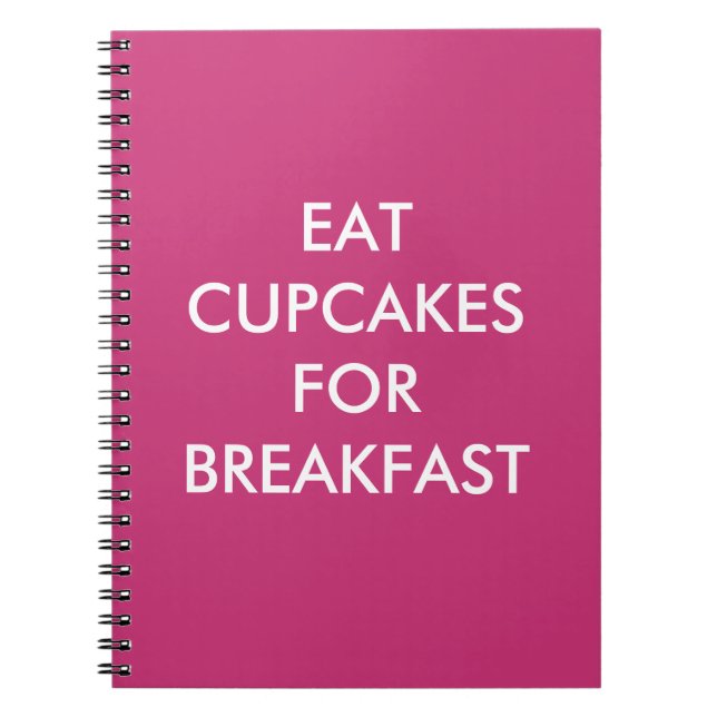 Caderno Espiral Fuchsia COME CUPCAKES PARA o notebook BREAKFAST (Frente)