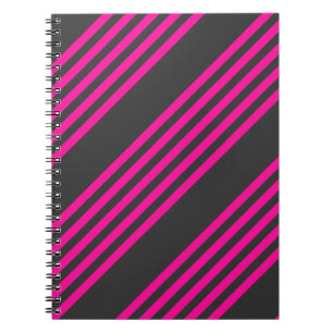 Caderno Espiral Fuchsia e carvão de cinco faixas