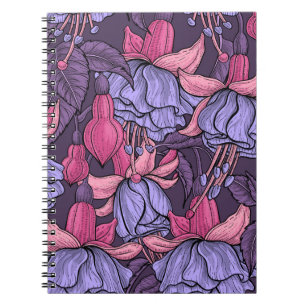Caderno Espiral Fúcsia em rosa e violeta
