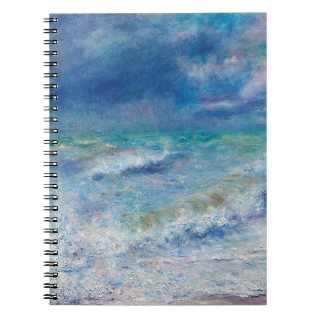 Caderno Espiral Fuga de Renoir. Impressionista Oceano Náutico (Frente)