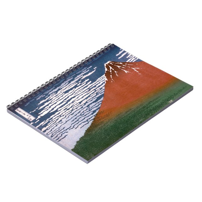 Caderno Espiral Fuji Vermelha, Vulcão Aka Fujiyama Katsushika Hoku (Left Side)