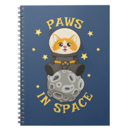 Caderno Espiral Fun Cat in space Cat Astronaut Cosmic animal Moon